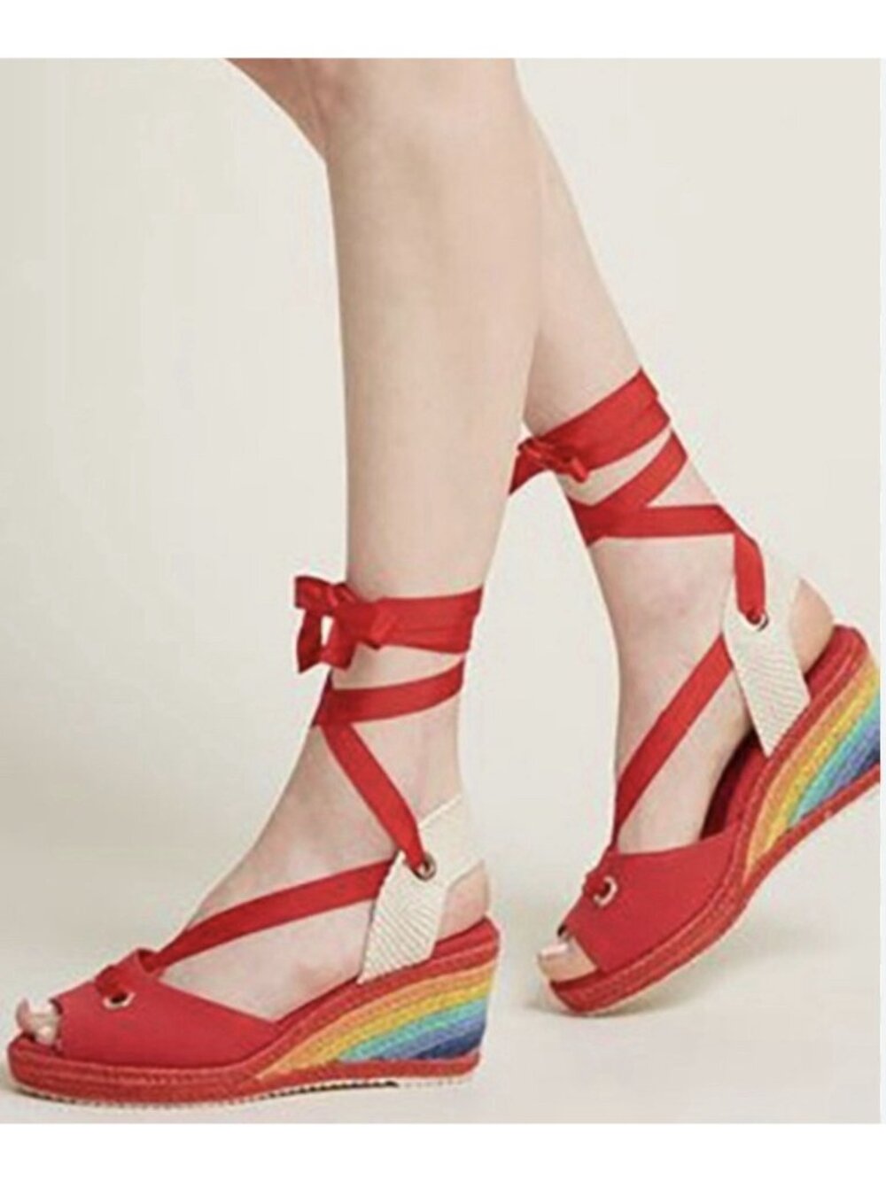 MISS L FIRE Anthropologie Womens 39/US 9 Martha Rainbow Wedge Espadrilles Shoes